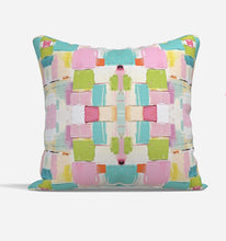 QUICK SHIP Pink Preppy pillow turquoise pillow blue chartreuse accent pillow dorm pastel design girls lumbar 18x18 22x22 12x24 14x20 soft