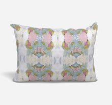 NEW Le Fleur Pink green blue pillow mist blue chartreuse accent pillow dorm pastel design greens pinks lumbar 18x18 22x22 12x24 14x20 soft