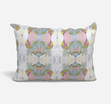 NEW Le Fleur Pink green blue pillow mist blue chartreuse accent pillow dorm pastel design greens pinks lumbar 18x18 22x22 12x24 14x20 soft