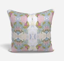 NEW Le Fleur Pink green blue pillow mist blue chartreuse accent pillow dorm pastel design greens pinks lumbar 18x18 22x22 12x24 14x20 soft