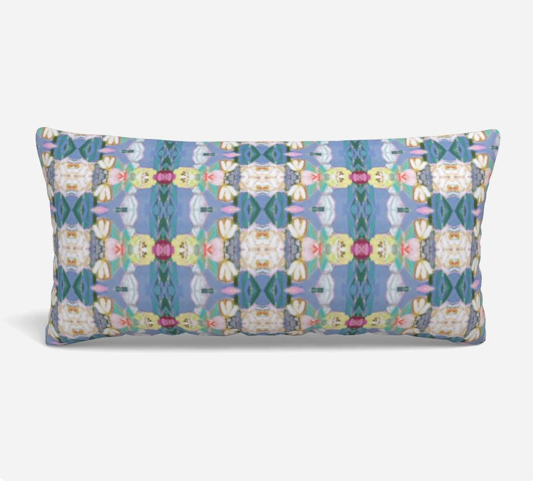 QUICK SHIP Taylor's Garden pillow pink blue yellow accent pillow dorm blue design girls lumbar 18x18 22x22 12x24 14x20 soft bed girls room laura dupe