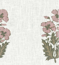 Pretty Lilac Pink Roman Shade pink green fabric roman shade floral block print silk road asian fan lilac window shade kitchen sink shade