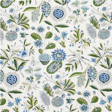 Schumacher Roman shade Roca Redondo roman shade green and white blue window shade bedroom roman blinds window floral roman shades blinds