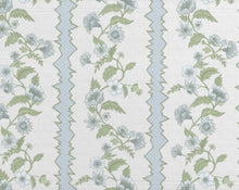 Girls Shower curtain cottage floral stripe heritage country green mist blue custom custom fabric shower curtain long shower curtain aqua