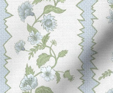 Girls Shower curtain cottage floral stripe heritage country green mist blue custom custom fabric shower curtain long shower curtain aqua