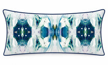 NEW "MEADOW" Blue Green Abstract Lumbar Pillow Cover Navy Coastal Throw Pillow Modern Watercolor Decorative Accent Cushion Dorm Room Decor