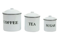 Enamel canisters set coffee tea sugar pantry canisters jars with lid storage jars enamelware farmhouse canisters white vintage canisters