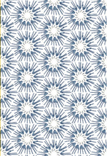 Removable Wallpaper MADE IN USA Peel & Stick Self Adhesive Temporary Blue and white Painted Designer wall paper Powder Room Bath Hexagon