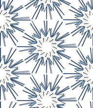 Removable Wallpaper MADE IN USA Peel & Stick Self Adhesive Temporary Blue and white Painted Designer wall paper Powder Room Bath Hexagon