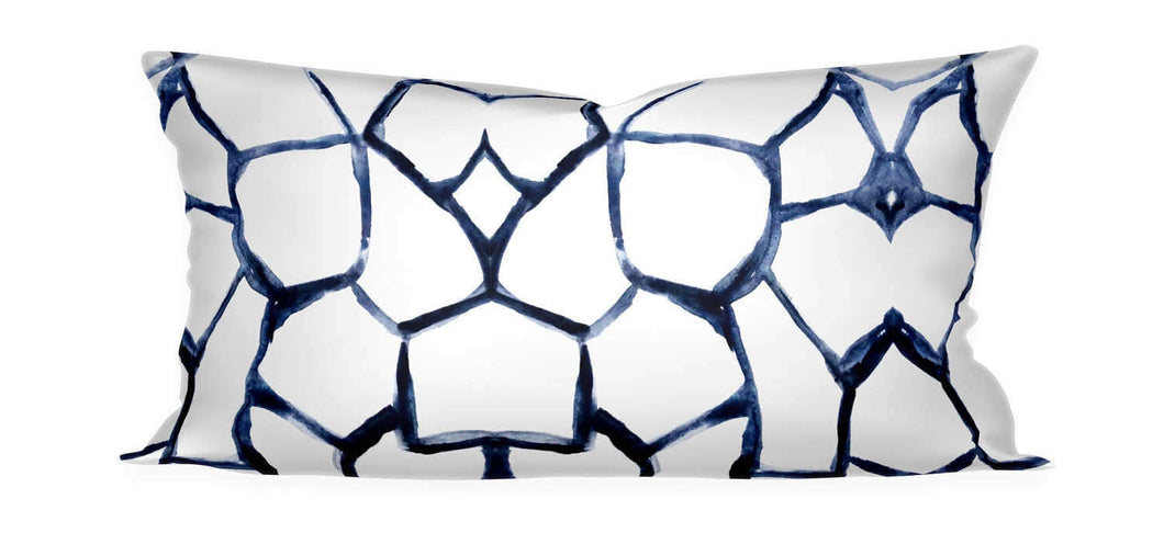 Designer Outdoor pillow cover, throw pillow Patio Porch cushion cover indoor outdoor use blues, white, cream tan starburst modern