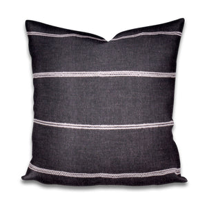 White Stripe Gray Pillow Cover Thin stripe grey pillow Lumbar, gray white stripe, black pillow cream stripe, grey white striped pillows boho