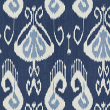 Blue IKAT curtains blue white curtains Kravet shibori drapes curtains custom designer curtain panel dining extra long blue navy ikat curtain