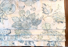 Floral roman shade jacobean floral blue floral linen roman shade linen window shade kitchen bedroom roman shades light blue green valance