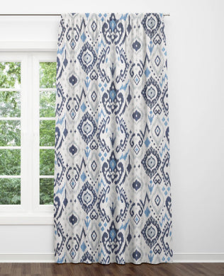 Blue ikat curtains blue grey curtains dining room curtains blue ethnic curtains navy gray curtains long ikat drapes curtains grey walls blue