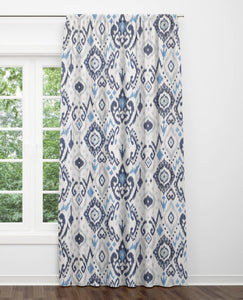 Blue ikat curtains blue grey curtains dining room curtains blue ethnic curtains navy gray curtains long ikat drapes curtains grey walls blue