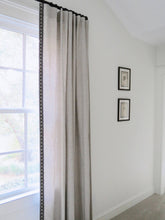 Linen curtains with trim beige linen tan linen dark gray trim tape boho curtains bedroom curtains natural linen curtains border ribbon trim