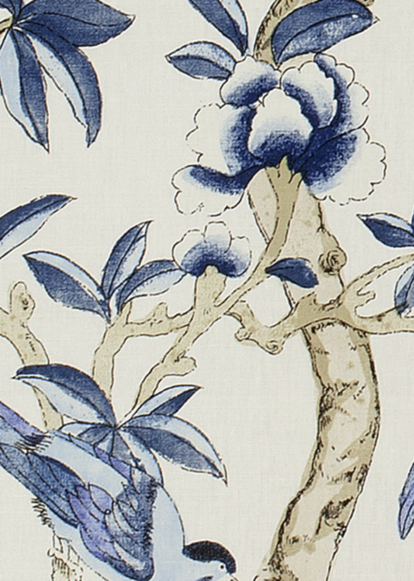 Floral Curtains THIBAUT curtains blue red linen curtain panels thibaut –  JLL HOME