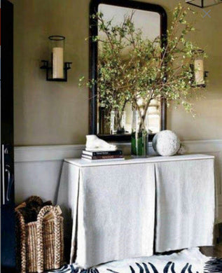 Table skirt for rectangle table console table CUSTOM with bottom greek key trim