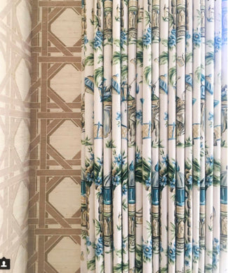 Blue Green Curtains Oriental curtains pagoda asian curtains drapes curtains custom chinoiserie curtain panel extra long blue curtains