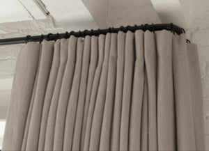 French Return Curtain Rod CUSTOM CUT Round iron curtain rod french curved return rod black Curtain Rod hardware iron rod curtains curved end