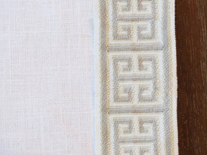 Greek Key Curtains with trim Nursery curtains navy trim curtains Trimmed drapes curtain panels curtains with trim tape ribbon grey beige