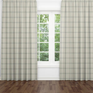 Grey windowpane check curtains grey plaid curtains country farmhouse curtains buffalo check curtains grey tan navy french grey curtains long