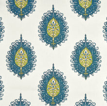 Blue green curtains Medallion curtains One Room Challenge curtains blogger curtains block print curtains paisley curtains custom sizes long