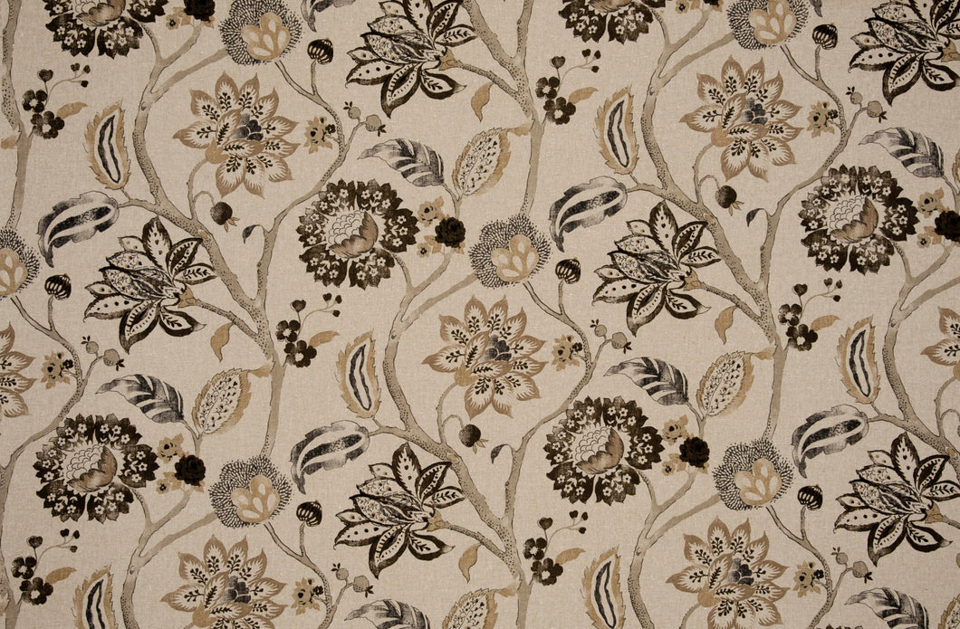 Brown and black curtains Clarke and Clarke Curtains Floral curtains tan curtains beige black curtains neutral floral curtains greige khaki