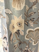 Schumacher curtains Hothouse flowers curtains floral print curtains custom curtain panel pleated grey beige floral curtains drapes gray tan