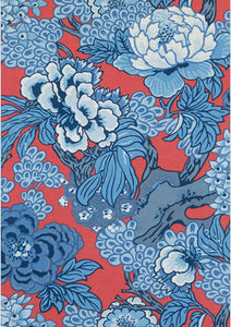 Robins Egg Blue curtains THIBAUT curtains Green blue curtain panels thibaut drapery green chinoiserie curtains large floral curtains Honshu