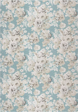 BLUE floral curtains large blue floral print curtains THIBAUT curtains curtain panels light blue and white drapes roses curtains flowers