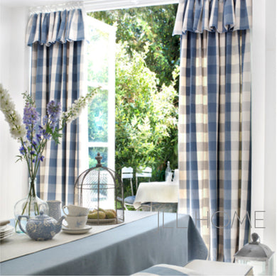 New Farmhouse curtains buffalo check curtains blue plaid curtains blue check curtains modern farmhouse curtains country chic curtains blue