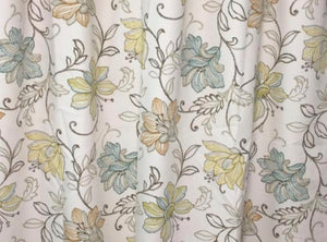 Custom curtain panels blue green beige floral large pattern floral curtains living room drapes dining room curtains bedroom curtains flowers
