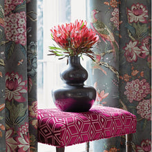 Dark gray and pink curtains THIBAUT curtains custom curtain panels floral fuschia curtains charcoal curtains traditional curtains phoenix