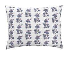 Block print floral pillow indian flower pillow french blue floral pillow indian dandelion santorini blue pillow cover french floral pillow