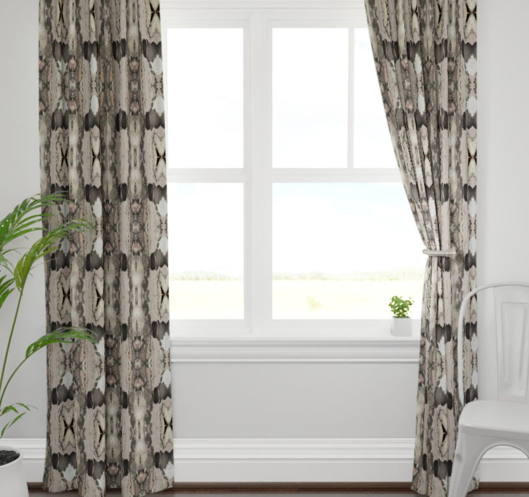 Stretched ikat curtains paint stroke curtains gray beige blush graphite white curtains ikat curtains boho curtains modern curtains grey ikat