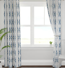 QUICK SHIP NAVY curtains dark blue and white drapes navy ikat curtains navy ikat drapes navy white window treatments dining room curtains