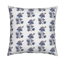 Block print floral pillow indian flower pillow french blue floral pillow indian dandelion santorini blue pillow cover french floral pillow