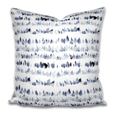 Blue watercolor dots pillow cover dots speckled blue white pillow cover spots pillow swirl dash pillow dashes paint daubs watercolor boho