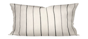 Black and Cream Stripe Pillow Cover Onyx stripe pillow black stripe pillow neutrals texture extra long lumbar 18 x 50 bed bolster pillow