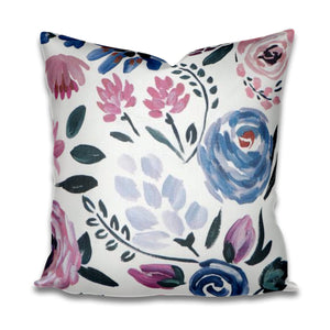 QUICK SHIP English Garden Pillow Caitlin Wilson pillow caitlin wilson english garden watercolor floral pillow blue pink lavender