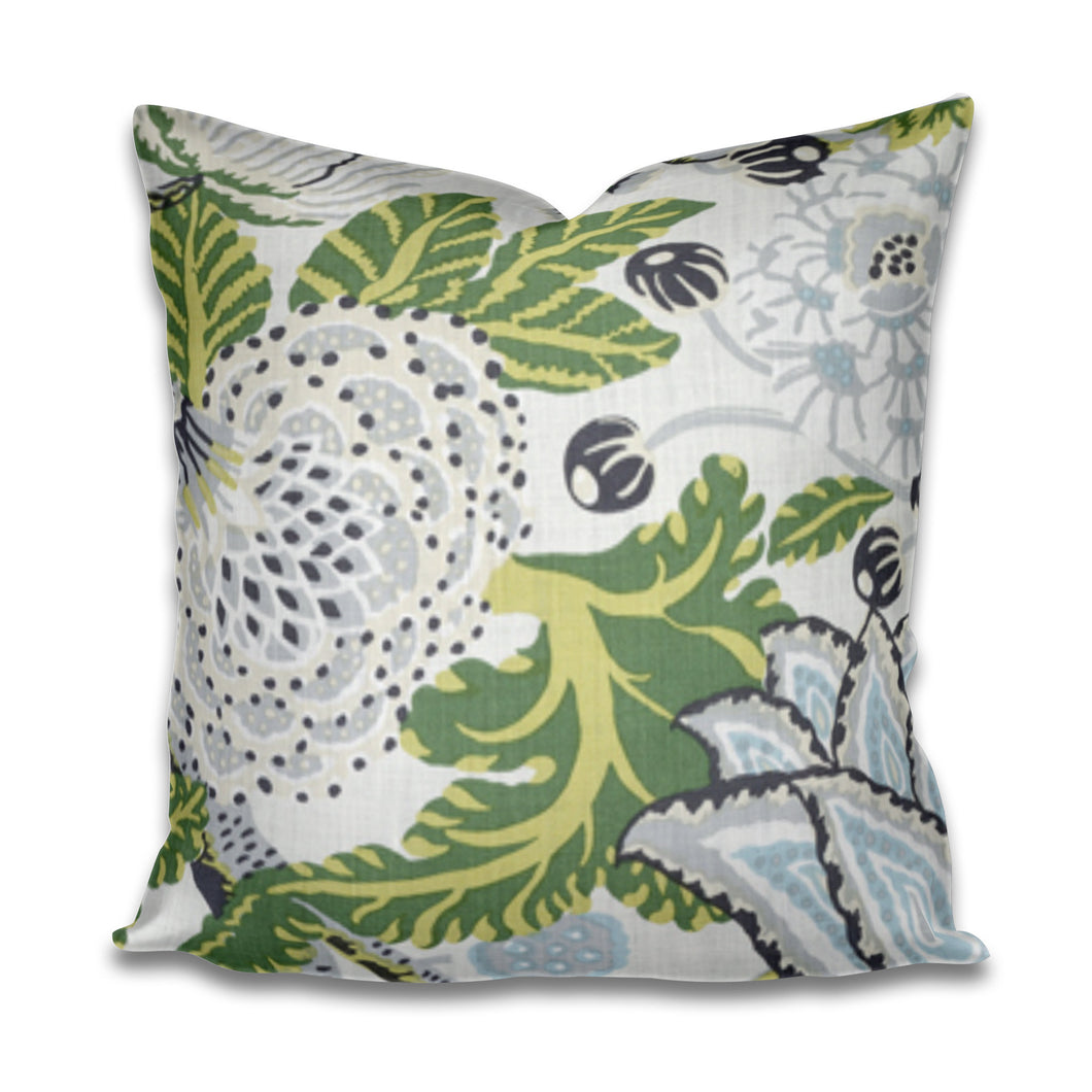 QUICK SHIP Thibaut Mitford Pillow Cover Mitford Green and White Aqua pillow cover thibaut pillow thibaut floral pillow large floral pillow