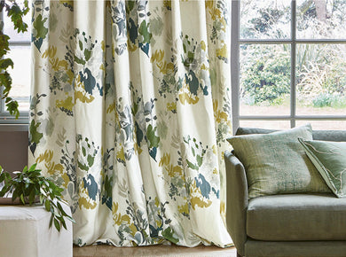 Green yellow curtains green floral curtains sage green curtains aqua citrine curtains large floral curtains living room curtains dining room