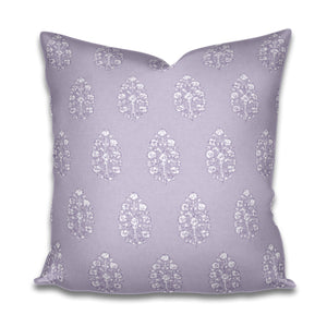 Purple pillow lavender Indian Mughal Mudghal Flower Indian Linen India Thistle Flower Lumbar Violet Pommia Block Print Fine Textiles Kashmir