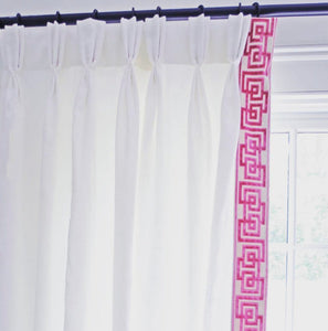 Curtains with wide trim Samuel & Sons Trim curtain trim tape velvet pink velvet trim aqua velvet trim wide tape curtain trims RHODES ÉPINGLÉ