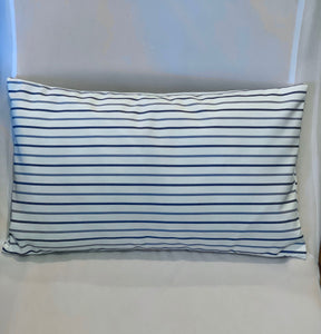 QUICK SHIP OUTDOOR pillow blue 12x20 and 14x20 indoor outdoor Sunbrella blue ticking