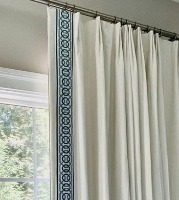 Samuel & Sons Trim curtains with trim wide trim tape trim aqua greek key trim green curtains wide tape 4