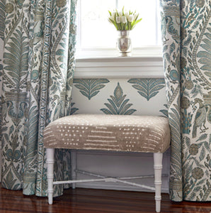 Gray curtains gray ikat curtains THIBAUT curtains curtain panels grey and white drapes lotus curtains flower indian block print curtains