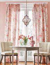 Pink CHINOISERIE curtains pink jacobean curtains THIBAUT Giselle curtains coral curtain panels jacobean drapes pink oriental curtains floral