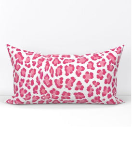 QUICK SHIP Fuchsia leopard pillow pink leopard pillow lumbar pink blush pillow cover pink  cheetah pillow cover 14x24 pink iconic leopard